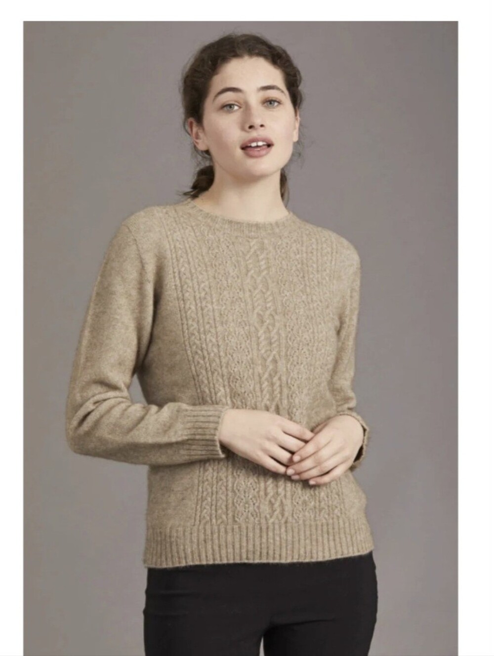 McDonald New Zealand Possum Merino Sweater Women's Small MOCHA NWT $180